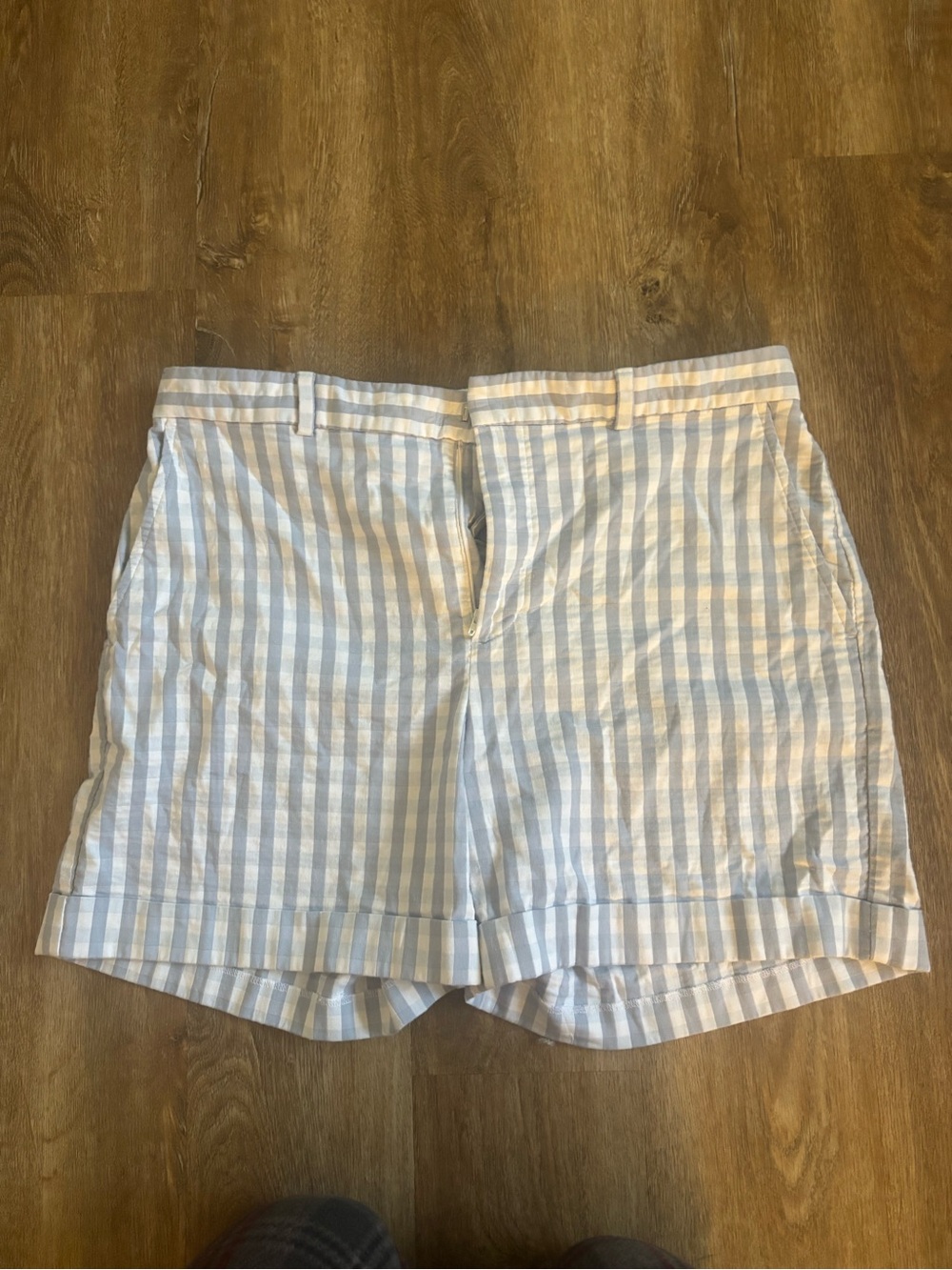 Ralph Lauren Light Blue and White Striped Bermudas